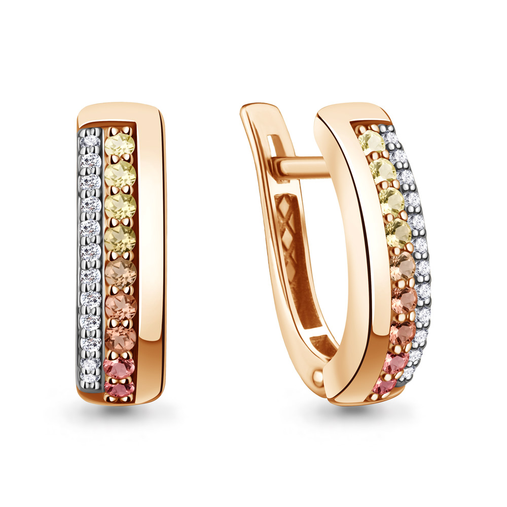 943247к Серьги из Золота с бриллиантами, сапфирами