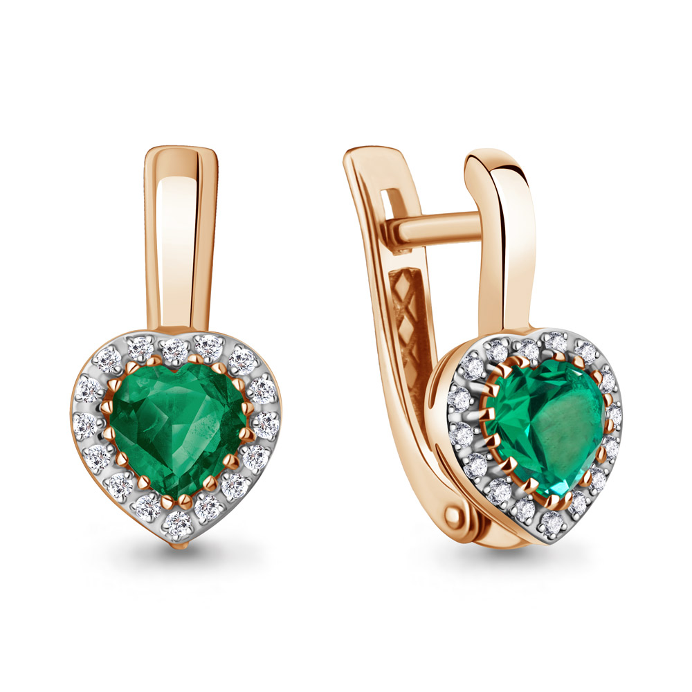 943273к Серьги из Золота с бриллиантами, изумрудами