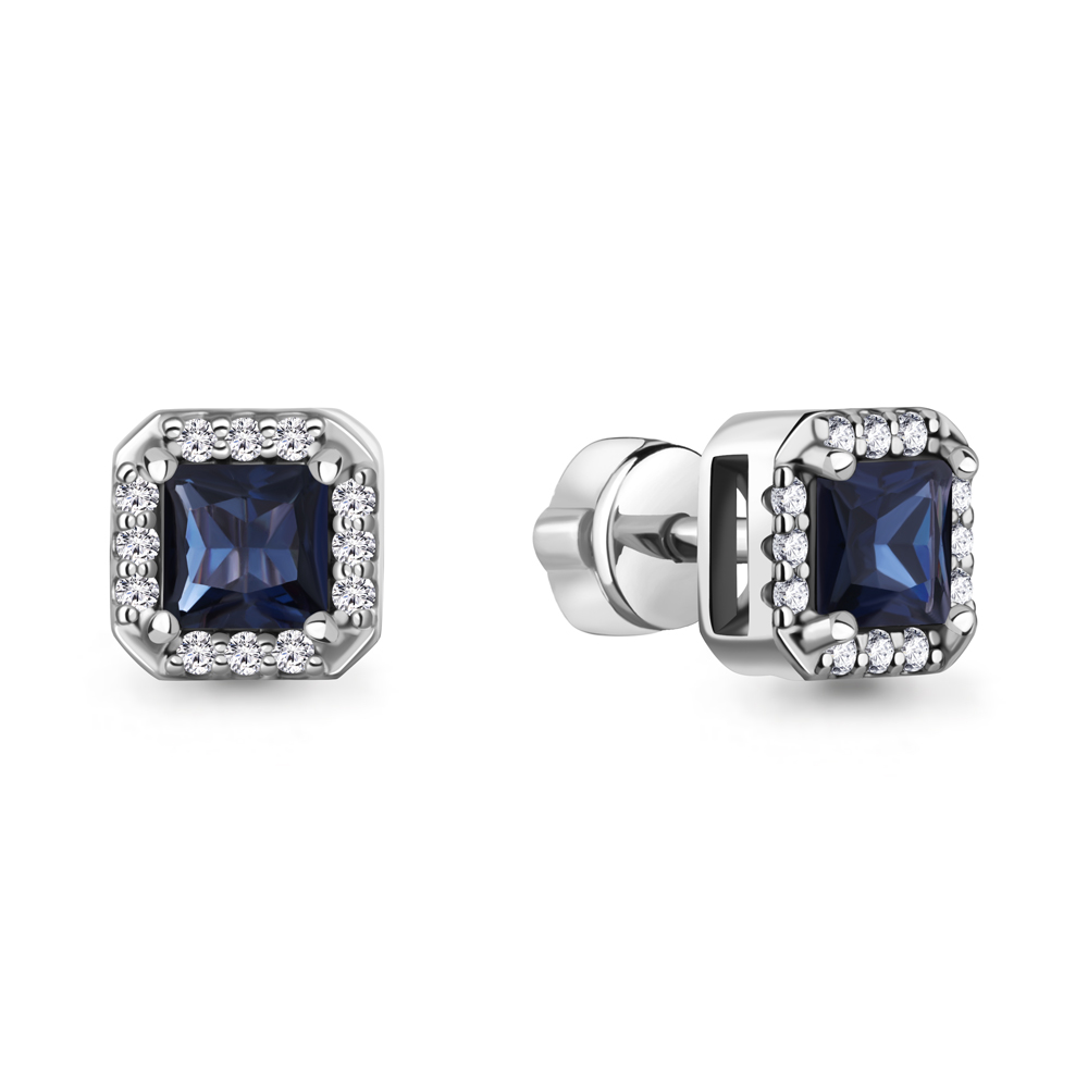 943281 Серьги из Золота с бриллиантами, сапфирами