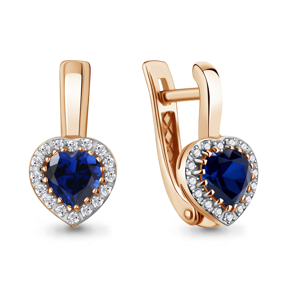 943286к Серьги из Золота с бриллиантами, сапфирами