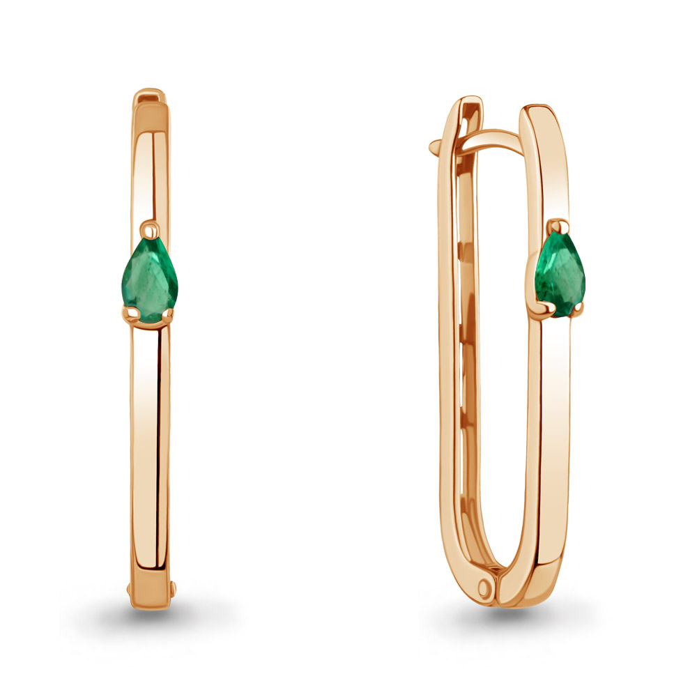 943340к Серьги из Золота с изумрудами