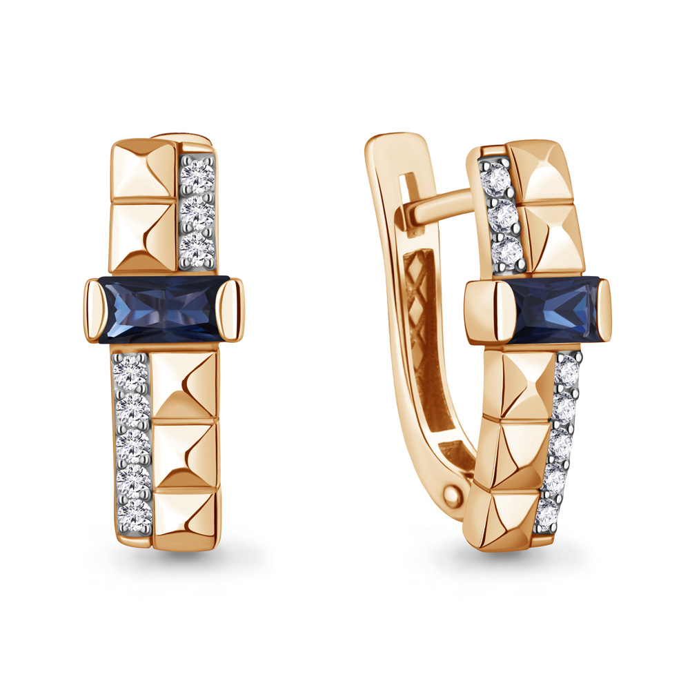 943361 Серьги из Золота с бриллиантами, сапфирами