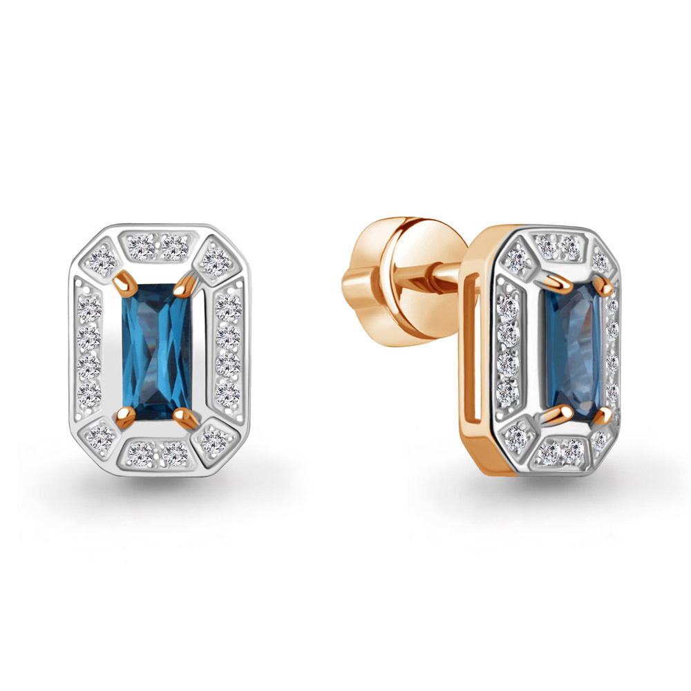 943369 Серьги из Золота с бриллиантами, сапфирами
