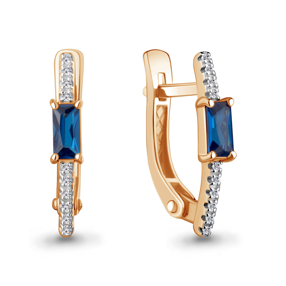 943376 Серьги из Золота с бриллиантами, сапфирами