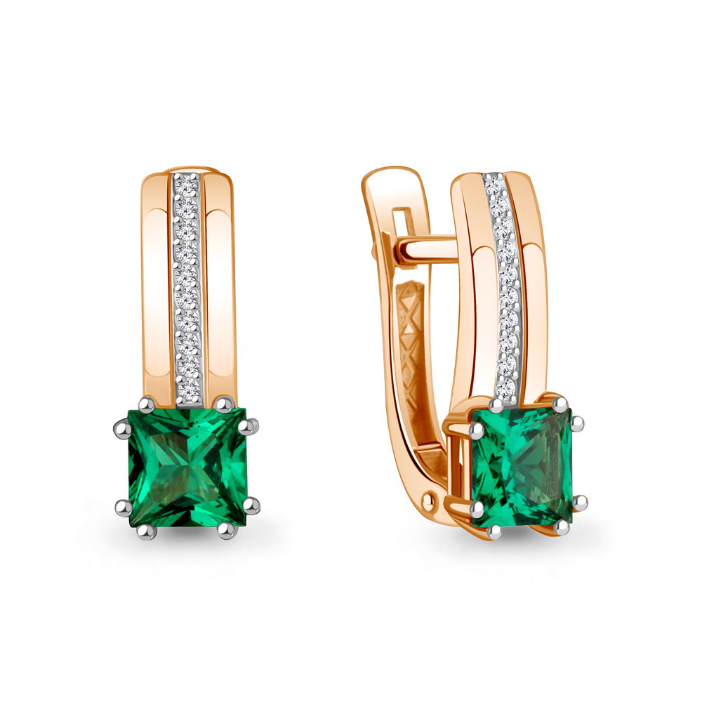 943396 Серьги из Золота с бриллиантами, изумрудами гт