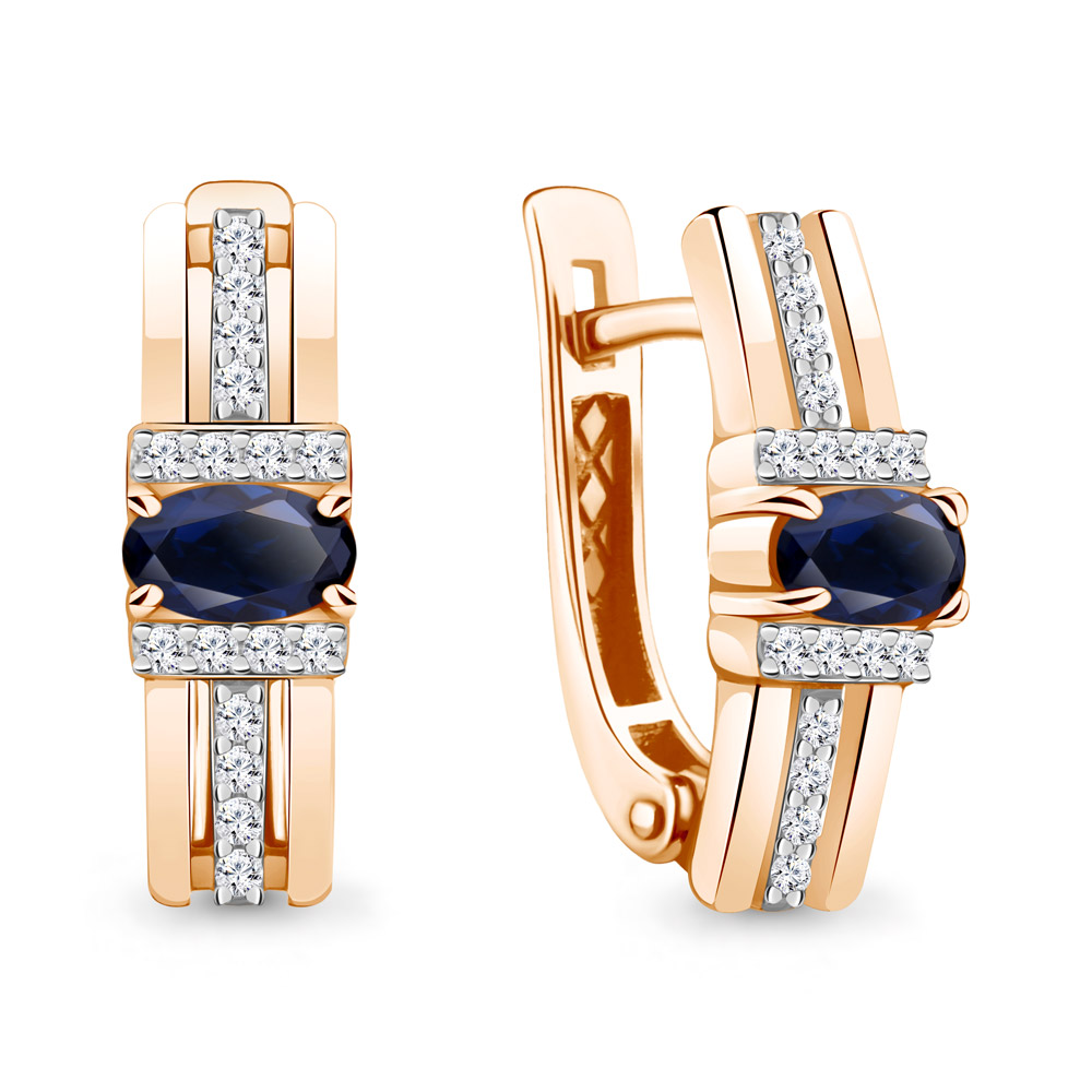 9434281 Серьги из Золота с бриллиантами, сапфирами