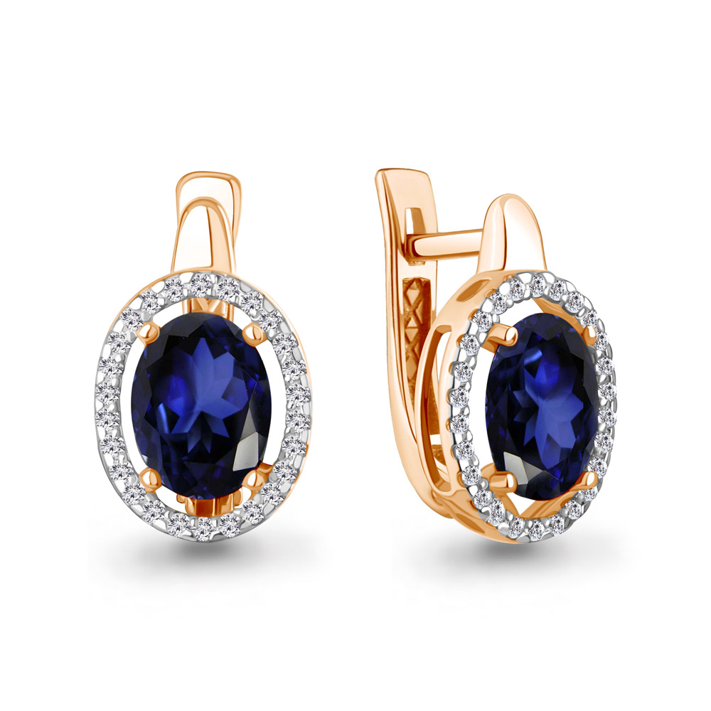 9434291 Серьги из Золота с бриллиантами, сапфирами