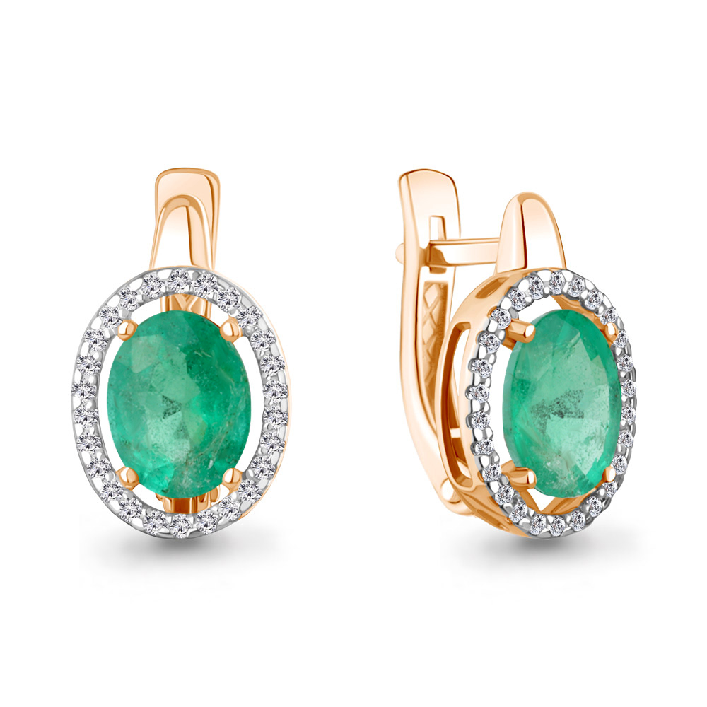 9434292 Серьги из Золота с бриллиантами, изумрудами