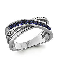 961457 Кольцо из Золота с бриллиантами, сапфирами из коллекции "Дежавю"