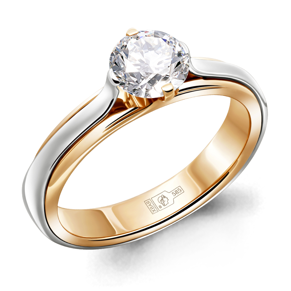 961567к Кольцо из Золота с бриллиантом из коллекции "Признание"