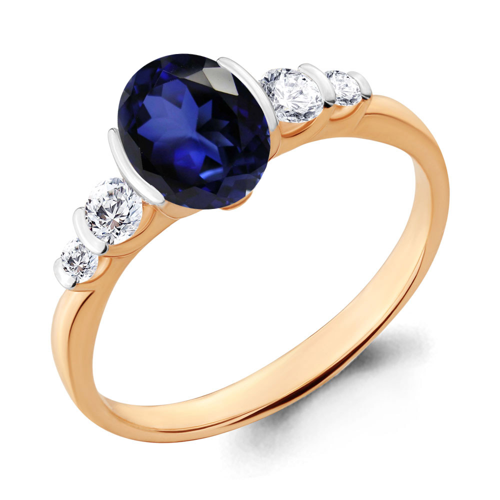 961802к Кольцо из Золота с бриллиантами, сапфиром