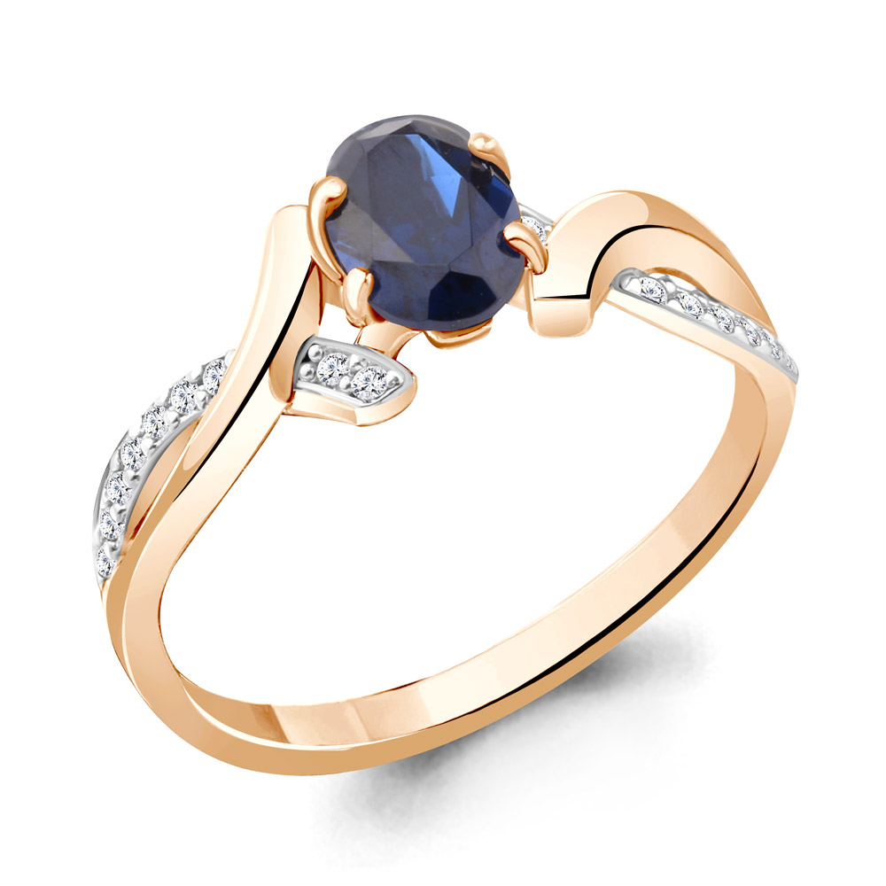 961814Ак Кольцо из Золота с бриллиантами, сапфиром