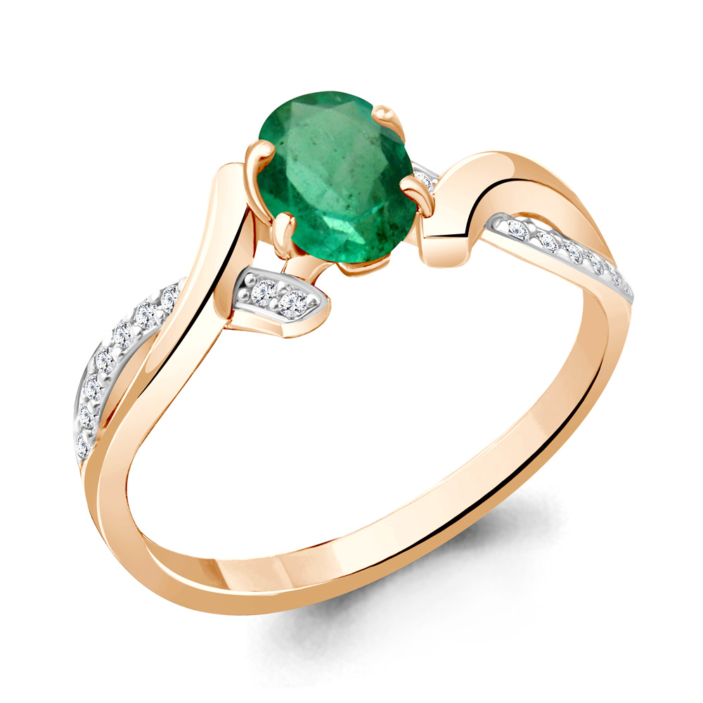 961815Ак Кольцо из Золота с бриллиантами, изумрудом