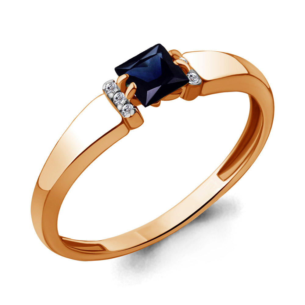 961868к Кольцо из Золота с бриллиантами, сапфиром