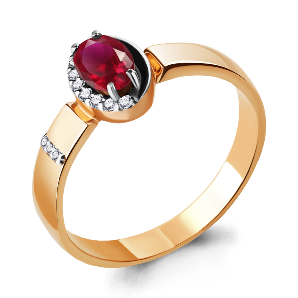 963629Ак Кольцо из Золота с бриллиантами, рубином