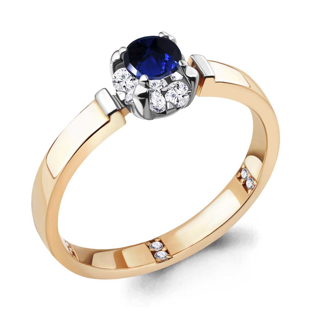 963863к Кольцо из Золота с бриллиантами, сапфиром из коллекции "Supreme"