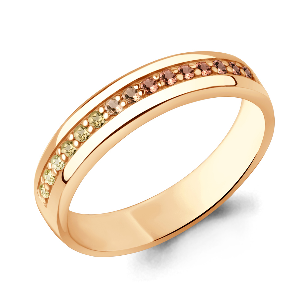 964439к Кольцо из Золота с цветными сапфирами