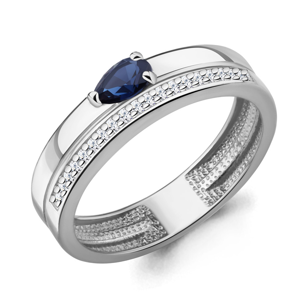 964537А Кольцо из Золота с бриллиантами, сапфиром