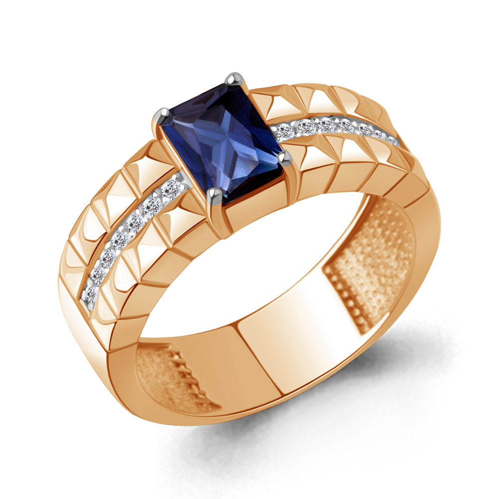964548 Кольцо из Золота с бриллиантами, сапфиром