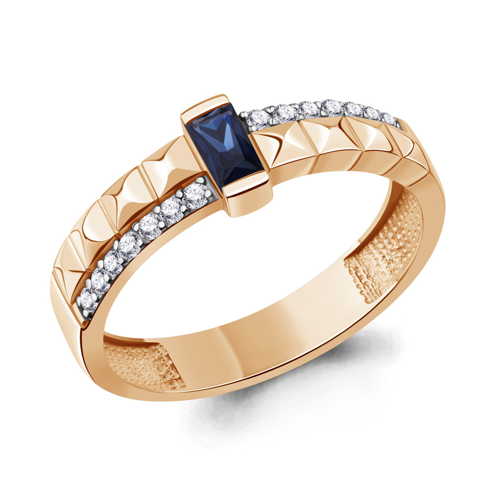 964551 Кольцо из Золота с бриллиантами, сапфиром