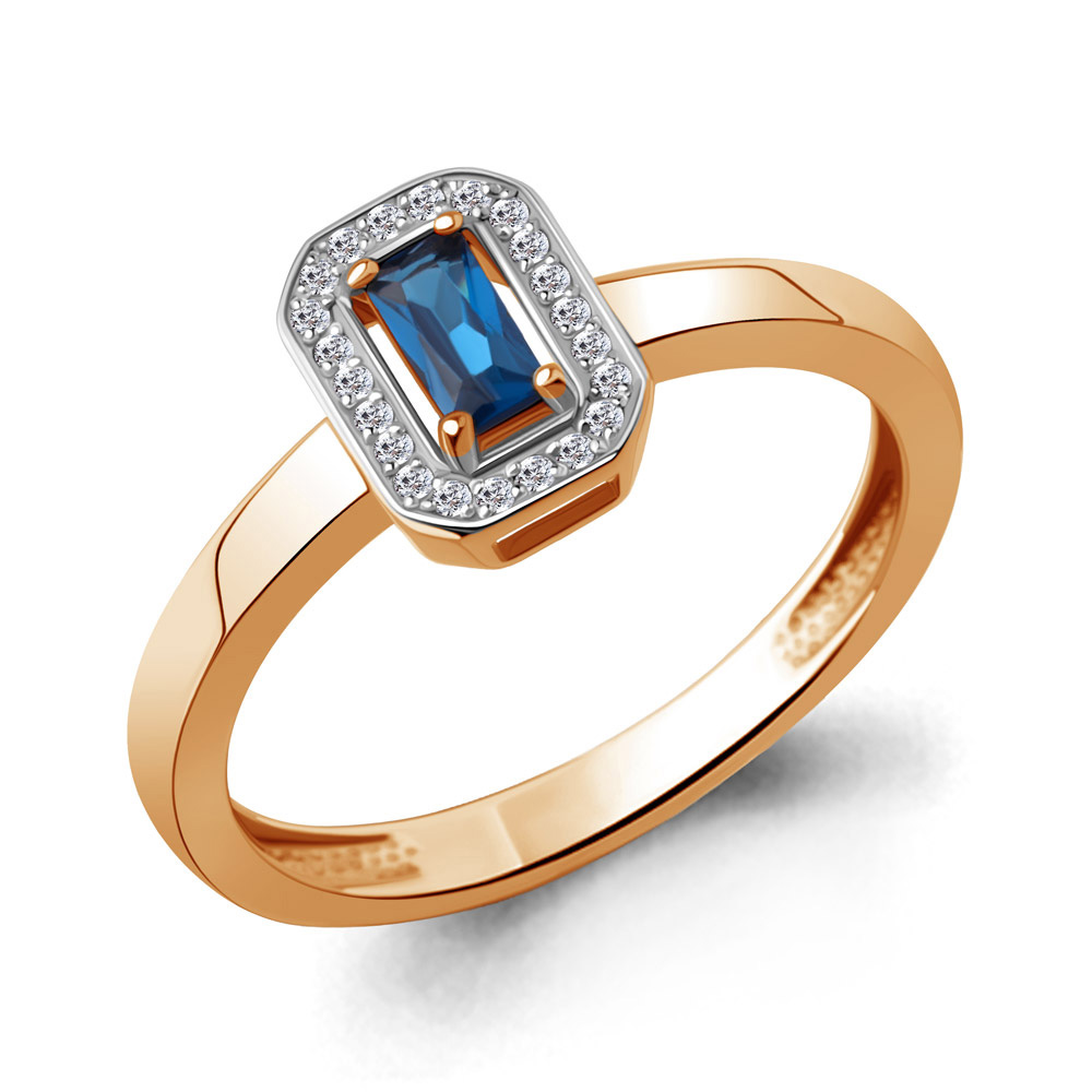 964557 Кольцо из Золота с бриллиантами, сапфиром