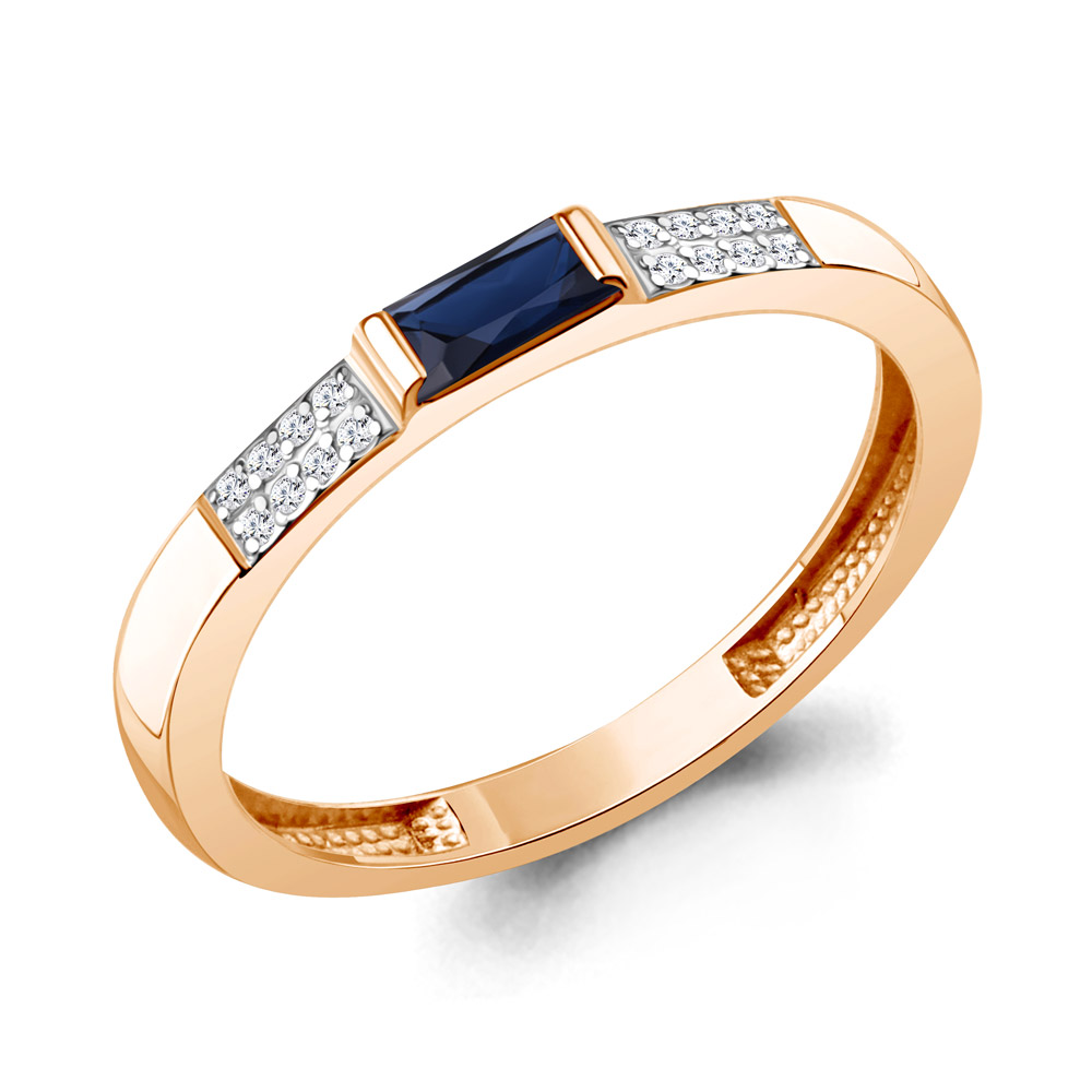 964561 Кольцо из Золота с бриллиантами, сапфиром