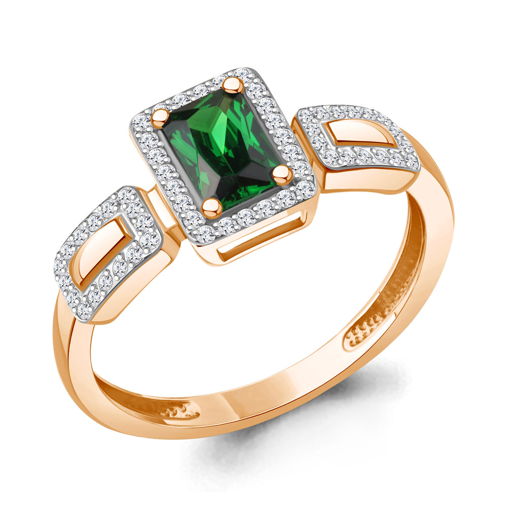 964572 Кольцо из Золота с бриллиантами, изумрудом гт