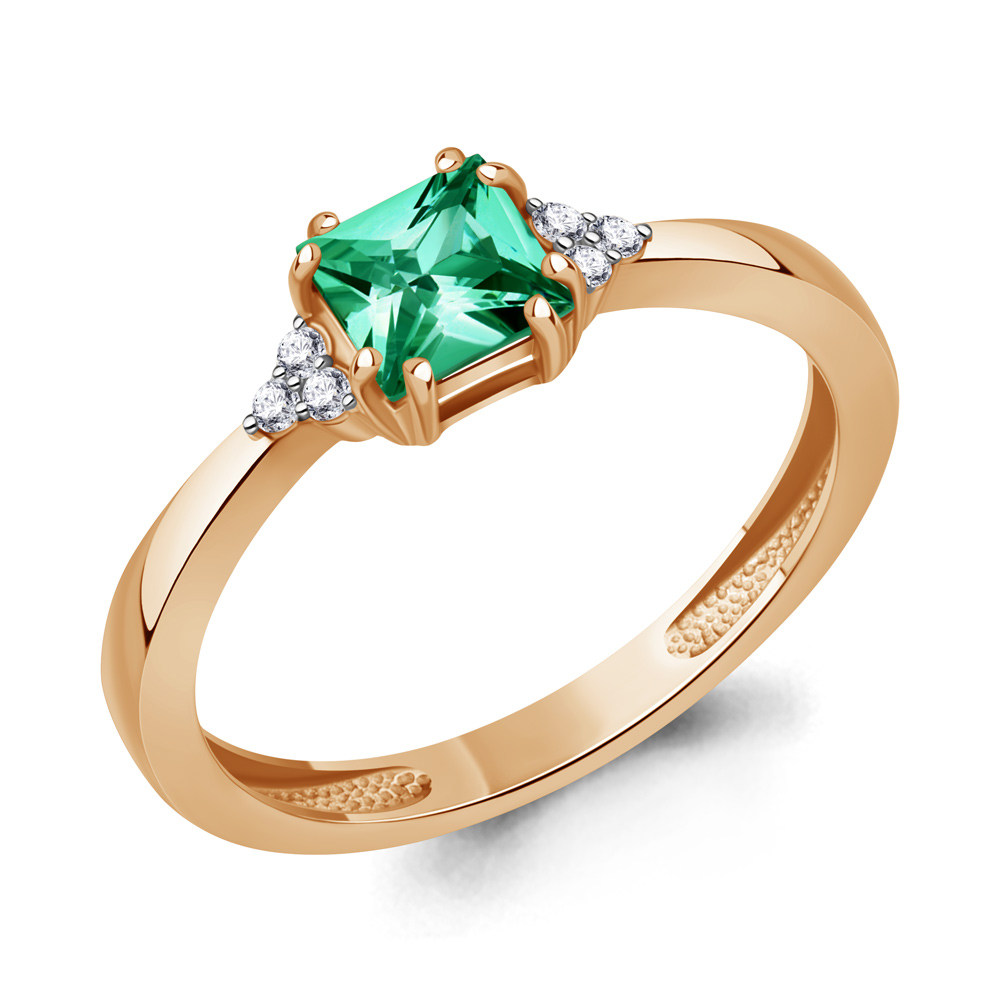 964580 Кольцо из Золота с бриллиантами, изумрудом гт