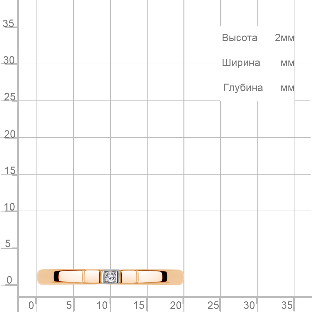 964587 Кольцо из Золота с бриллиантом