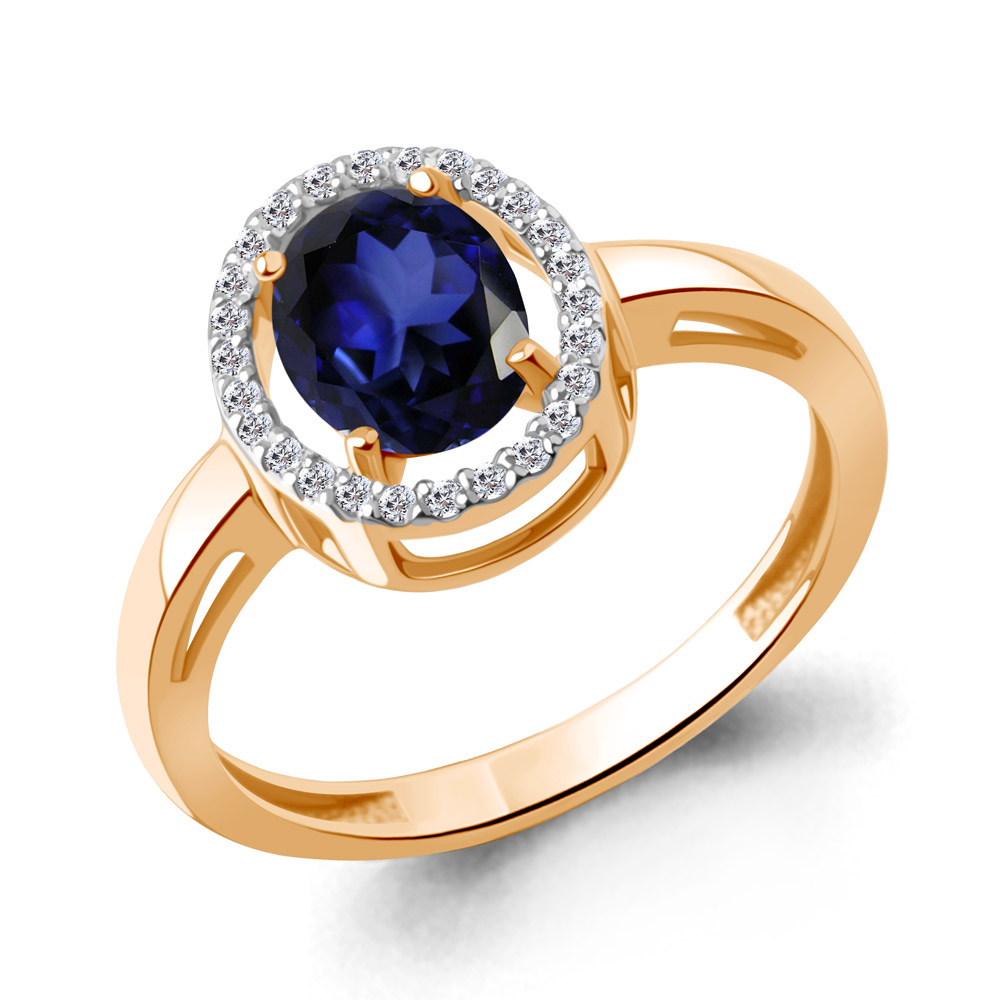 9646071 Кольцо из Золота с бриллиантами, сапфиром