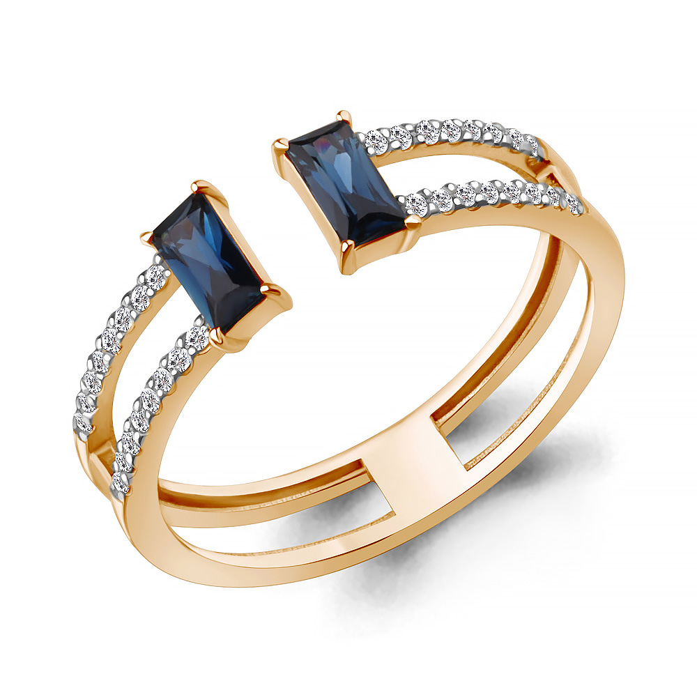 9646601 Кольцо из Золота с бриллиантами, сапфирами