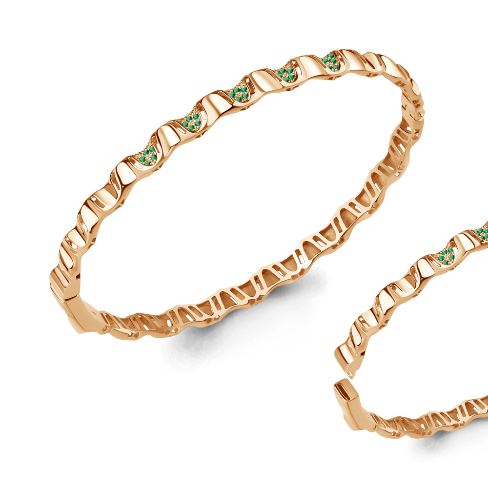 9705162 Браслет из Золота с изумрудами