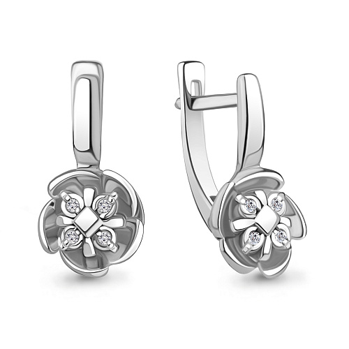 942669 Серьги из Серебра с бриллиантами