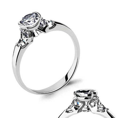 963241 Кольцо из Серебра с фианитами из коллекции "Infinity"