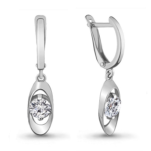 436831 Серьги из Серебра с фианитами