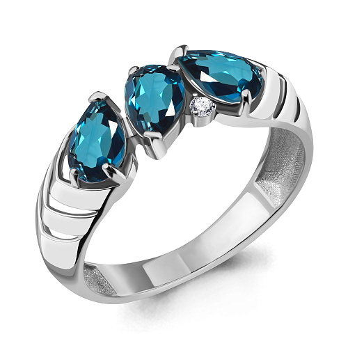 6928308 Кольцо из Серебра с топазами лондон блю