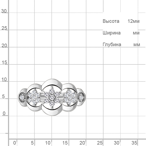 68426А Кольцо из Серебра с фианитами