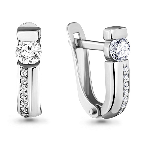 434001А Серьги из Серебра с фианитами