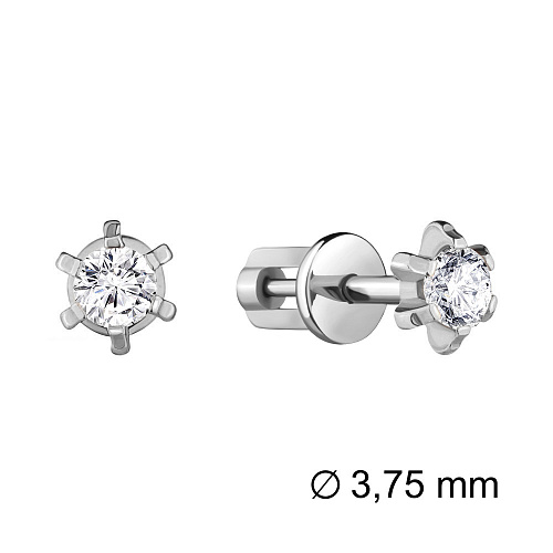420871 Серьги из Серебра с фианитами