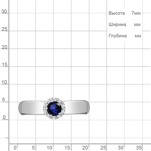 960456 Кольцо из Серебра с бриллиантами, сапфиром из коллекции &quot;Симфония&quot;