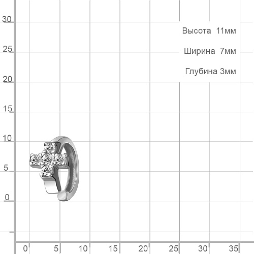 49316 Серьга из Серебра с фианитами