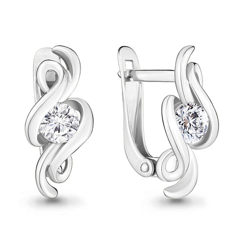 436281 Серьги из Серебра с фианитами