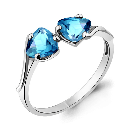 6926105 Кольцо из Серебра с топазами свисс блю