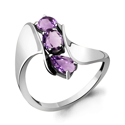 6927604 Кольцо из Серебра с аметистами
