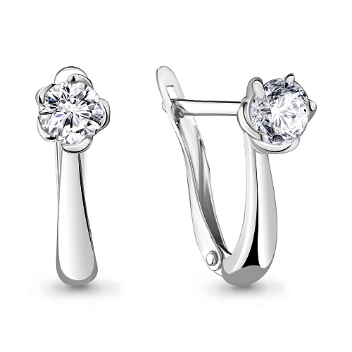 438681 Серьги из Серебра с фианитами