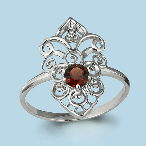 6554403 Кольцо из Серебра с гранатом