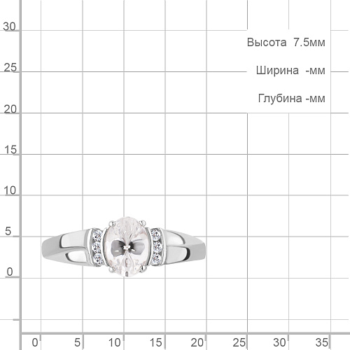 66611А Кольцо из Серебра с фианитами, фианитом swarovski