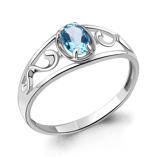 6950305 Кольцо из Серебра с топазом свисс блю