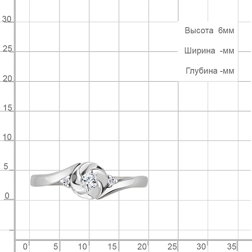962156А Кольцо из Серебра с бриллиантами