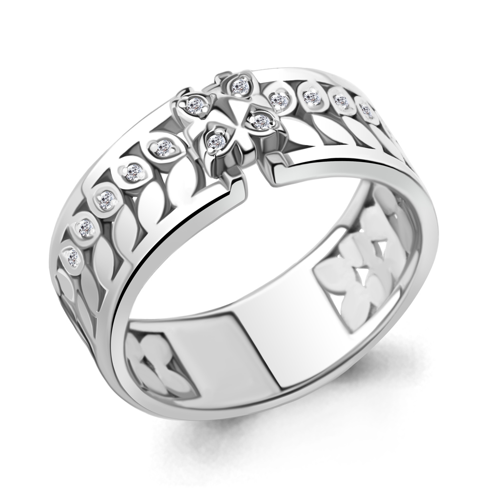 060179 Кольцо из серебра с бриллиантами